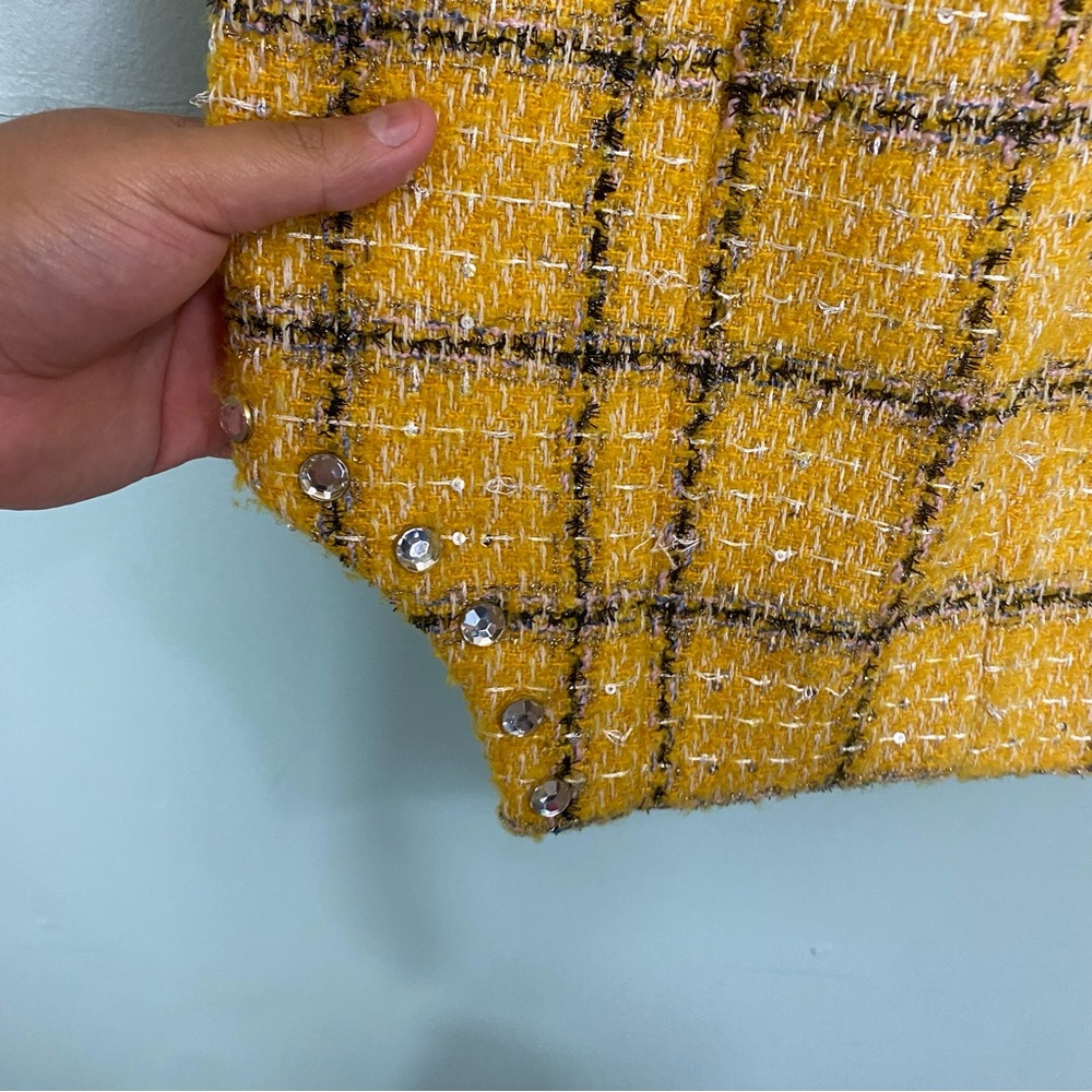 Assignment Cady Mini Dress Yellow Plaid‎ Small Strapless - Picture 8 of 10